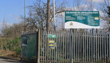 Site entrance and sign for Harefield Civic Amenity site