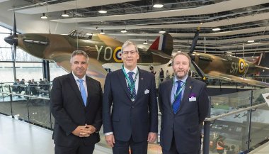 Cllr Steve Tuckwell, Cllr Ian Edwards and Cllr Jonathan Bianco at the Battle of Britain Bunker