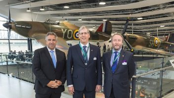 Cllr Steve Tuckwell, Cllr Ian Edwards and Cllr Jonathan Bianco at the Battle of Britain Bunker