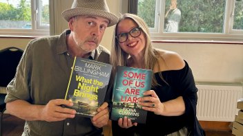 Authors Mark Billingham and Fiona Cummins at the Hillingdon Libraries Crime Festival