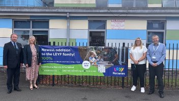 Cllr Jonathan Bianco and Cllr Susan O'Brien with Rob Allman and Ann Coughlan from LEYF