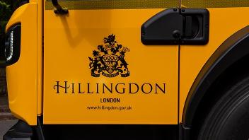 Hillingdon Council logo on door of waste truck